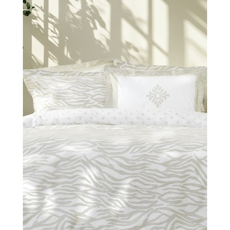 Σετ Μαξιλαροθήκες 2 Τεμαχίων Nima Posh Μπεζ, Λευκό 52x72+5