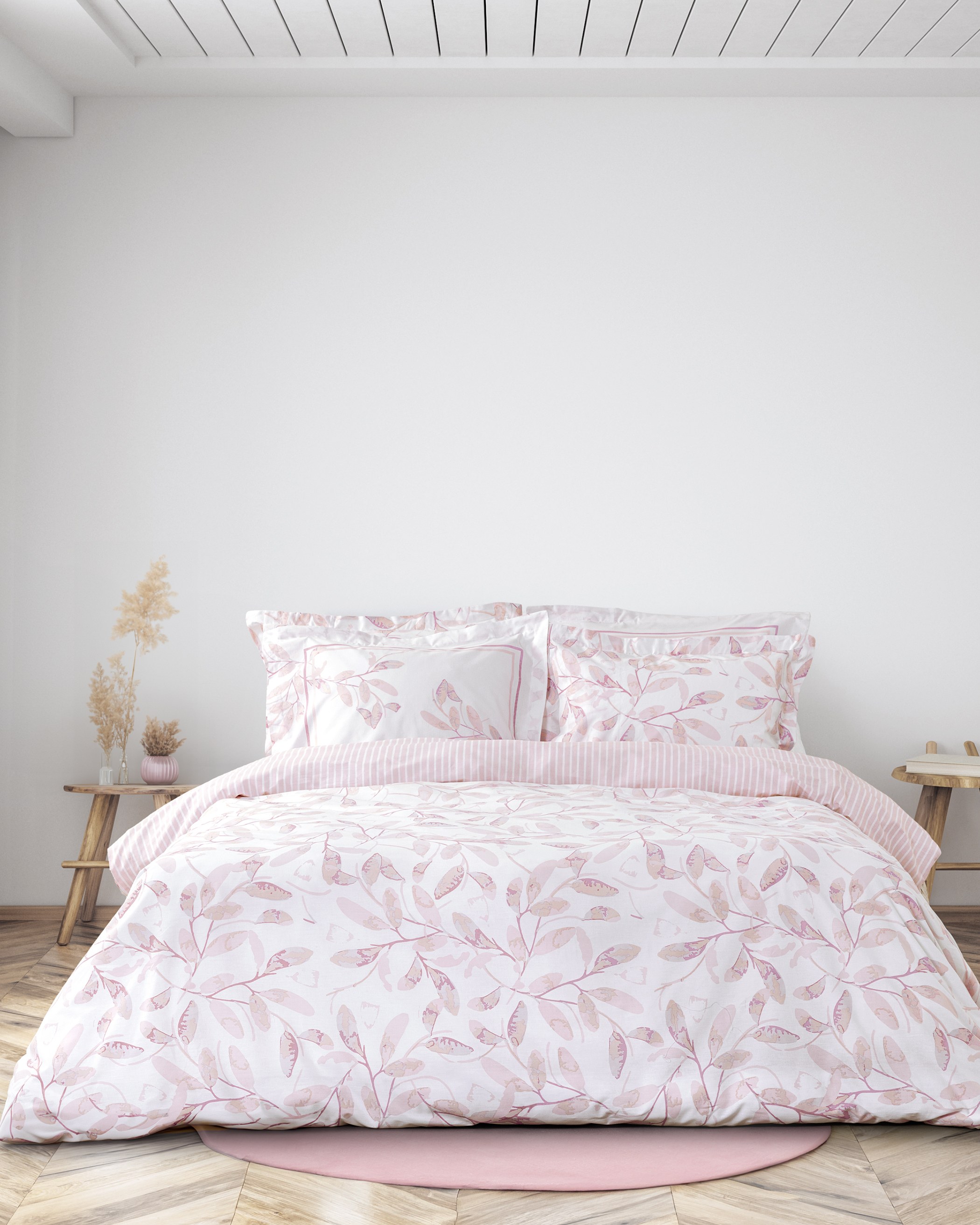 Σετ Σεντόνια King Size 4 Τεμαχίων Nima Oliana Ροζ, Σωμόν 270x280