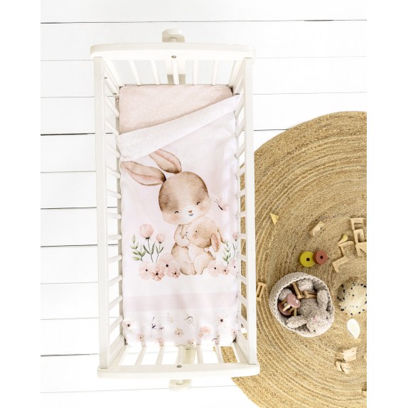 Σετ Σεντόνια Λίκνου 2 Τεμαχίων Nima Sweet Baby Ροζ 70x110