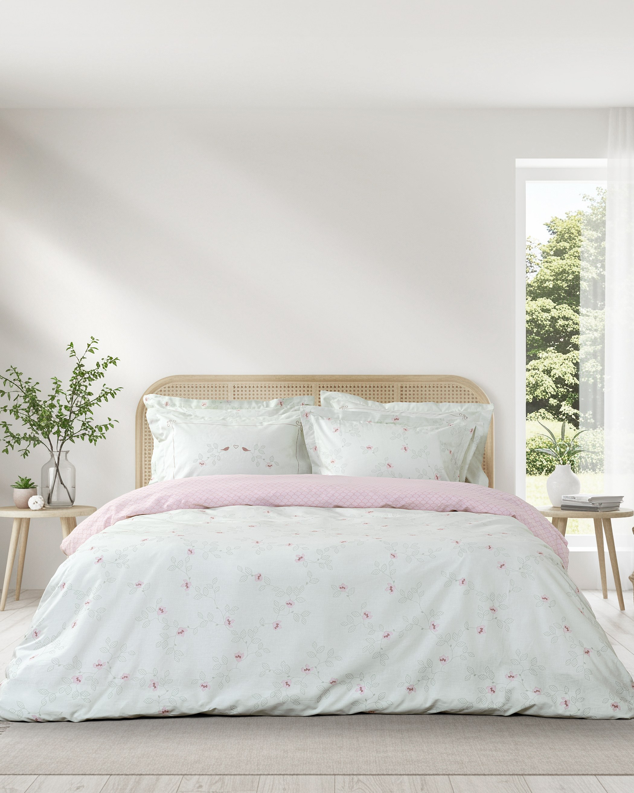 Σετ Σεντόνια King Size 4 Τεμαχίων Nima Madame Dibo Μέντα, Ροζ 270x280