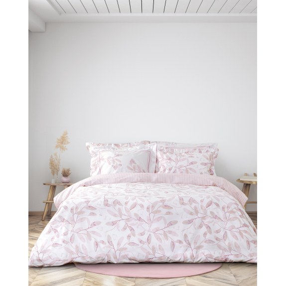 Σετ Σεντόνια Διπλά 4 Τεμαχίων Nima Oliana Ροζ, Σωμόν 220x260