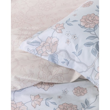 Σετ Σεντόνια King Size 4 Τεμαχίων Nima Floral Dream Σιέλ, Τιρκουάζ, Ροζ 270x280