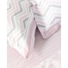 Σετ Σεντόνια Διπλά 4 Τεμαχίων Nima Hamptons Ροζ, Γκρι 220x260