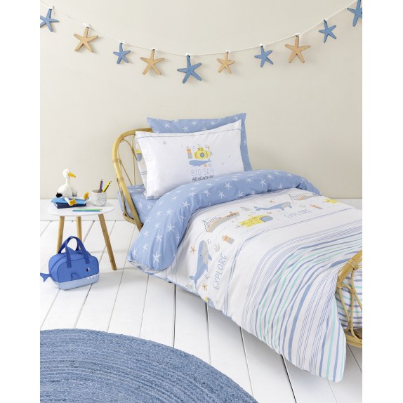 Σετ Παιδικά Σεντόνια Ημίδιπλα 3 Τεμαχίων Nima Sea...