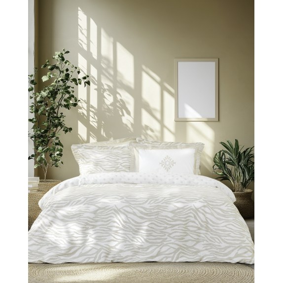 Σετ Σεντόνια Ημίδιπλα 3 Τεμαχίων Nima Posh Μπεζ, Λευκό...