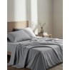 Σεντόνι Διπλό με Λάστιχο Unicolors - Medium Gray-5206482190085
