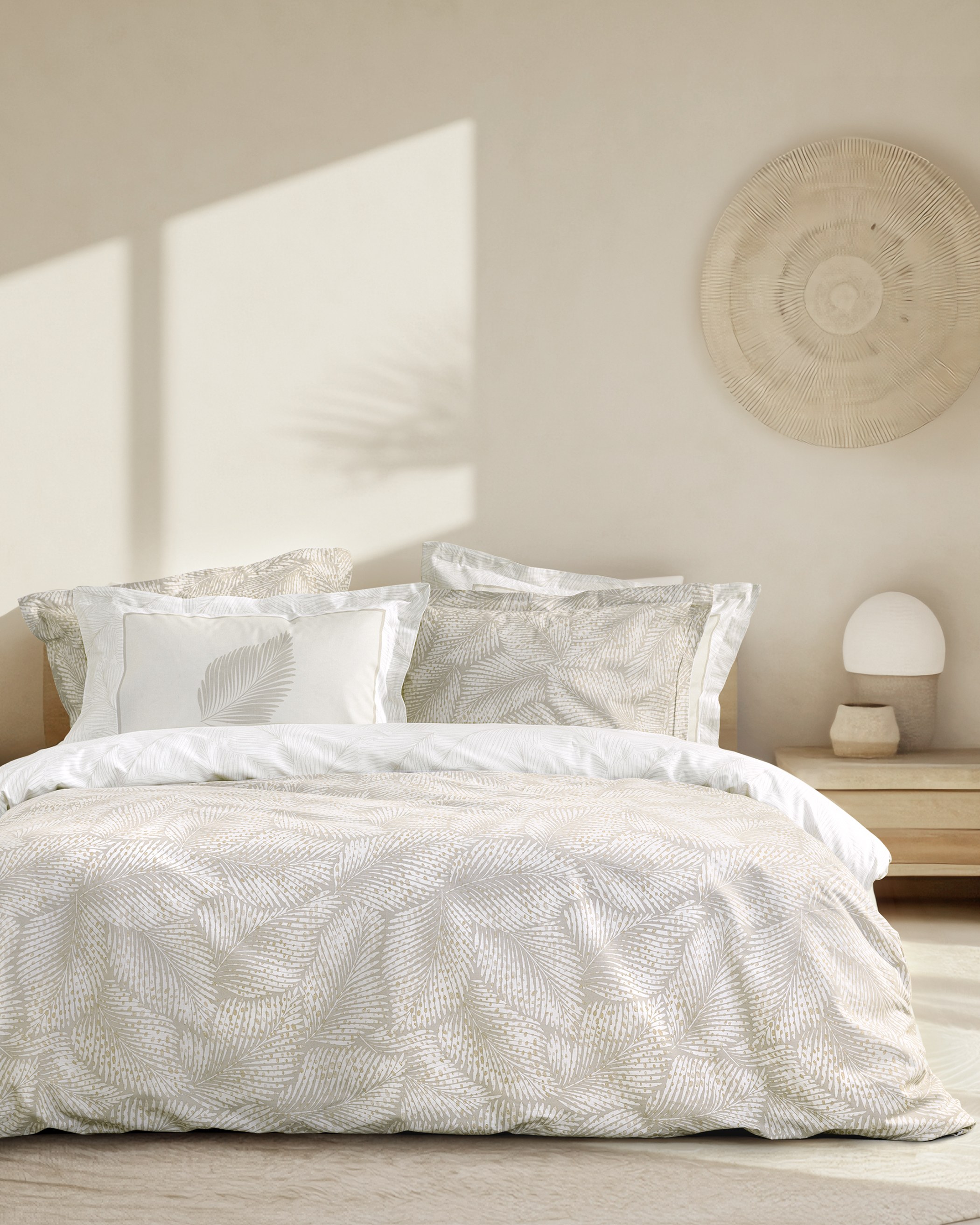 Σετ Σεντόνια King Size 4 Τεμαχίων Nima Coconut Μπεζ, Λευκό 270x280