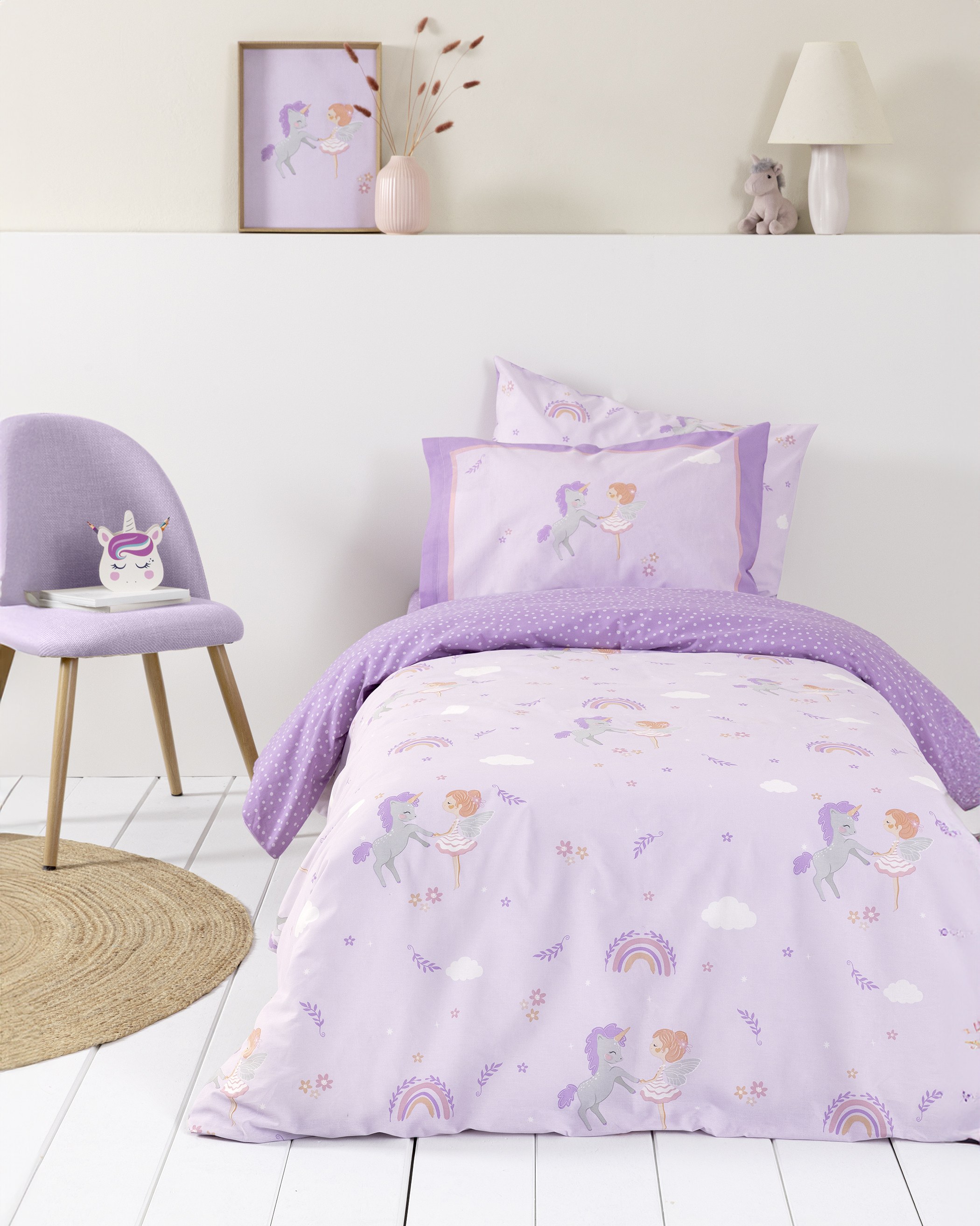 Σετ Παιδικές Μαξιλαροθήκες 2 Τεμαχίων Nima Magic Bloom Λιλά, Μωβ 52x72