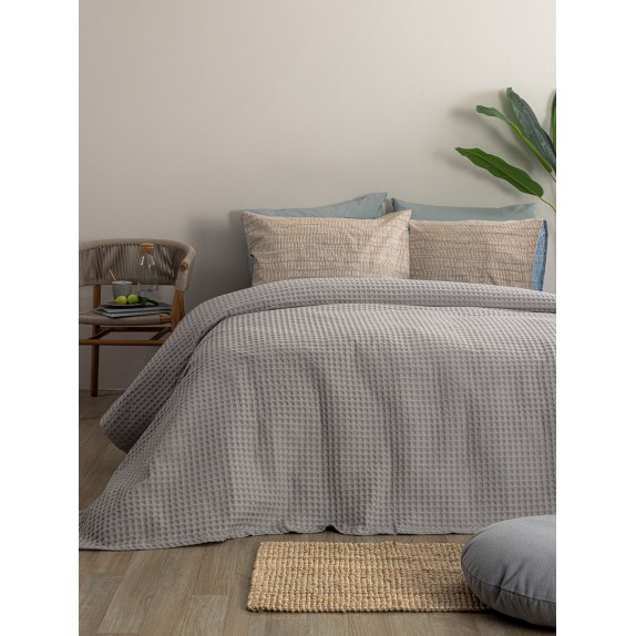 Κουβέρτα Πικέ Μονή Palamaiki Marcie Grey 170x240