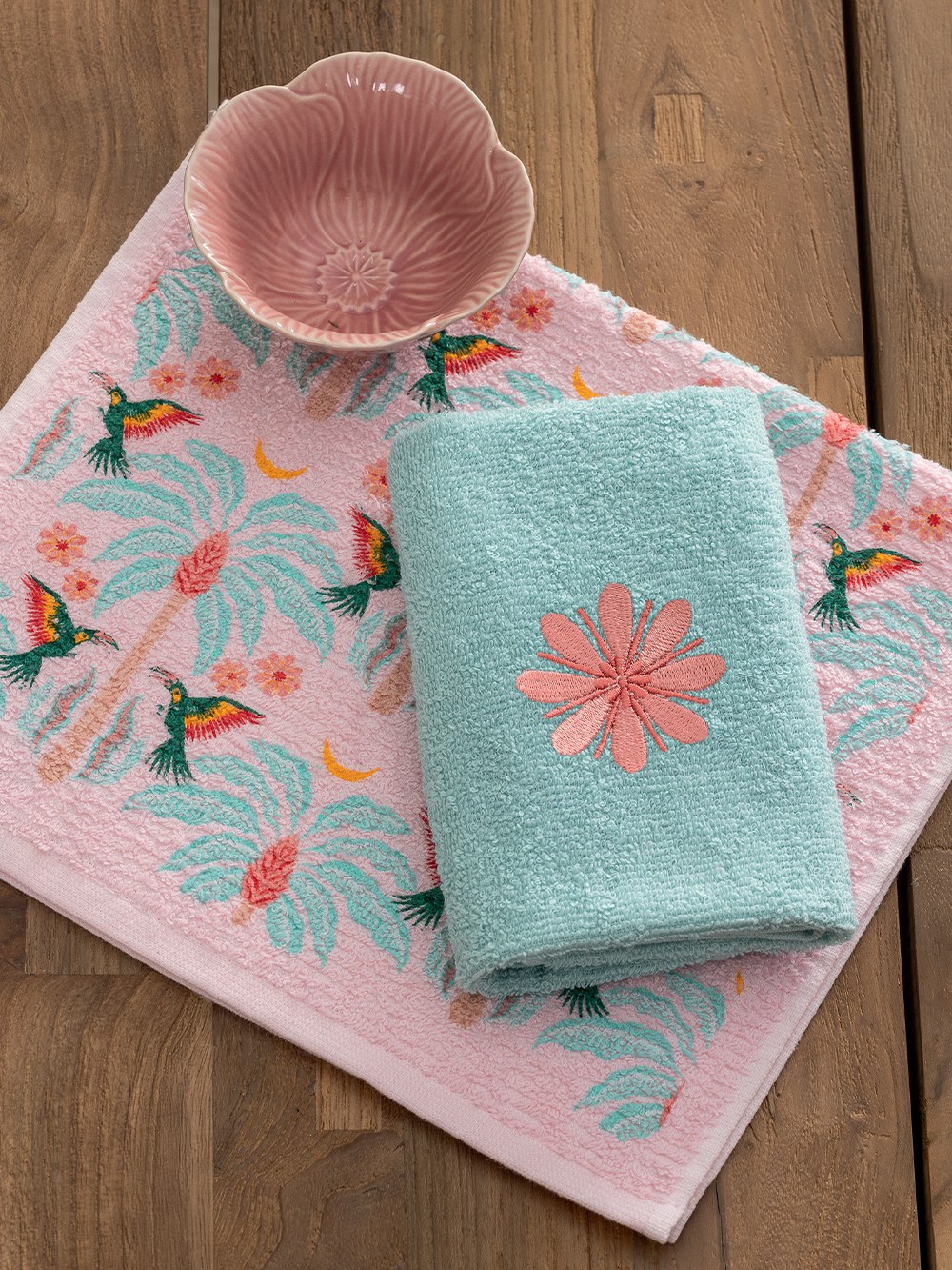 Σετ Πετσέτες Κουζίνας 2 Τεμαχίων Palamaiki Mh400 Flower 30x50