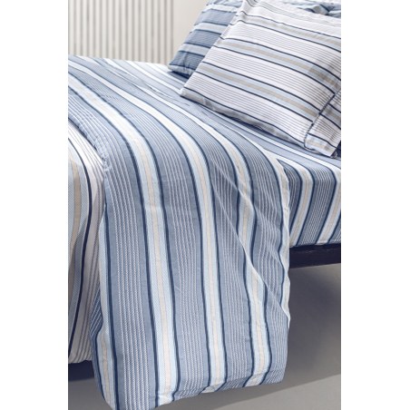 Σετ Σεντόνια Μονά 3 Τεμαχίων Guy Laroche Pinstripe Denim 180x265