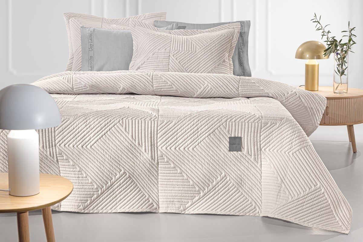 Σετ Κουβερλί Υπέρδιπλο 2 Τεμαχίων Guy Laroche Ziana Natural 220x240