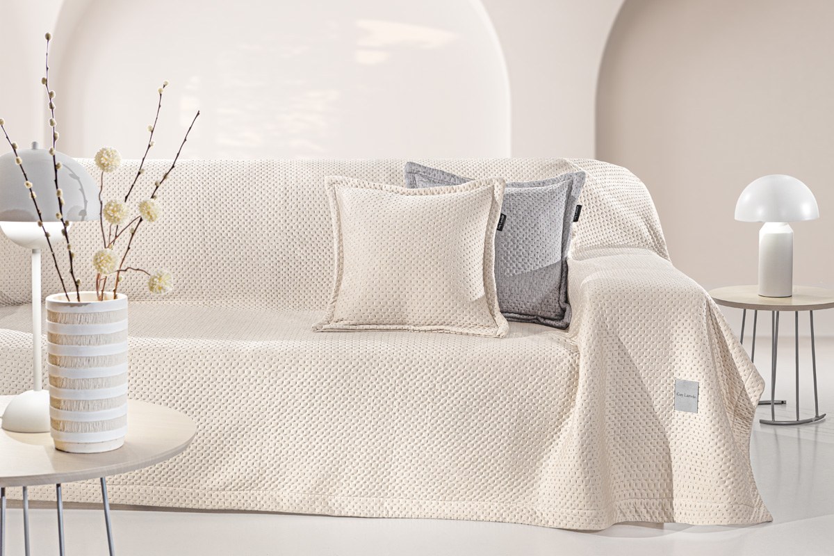 Σετ Ριχτάρι Τετραθέσιου και Μαξιλαροθήκη Διακόσμησης Guy Laroche Cooling Natural 170x350