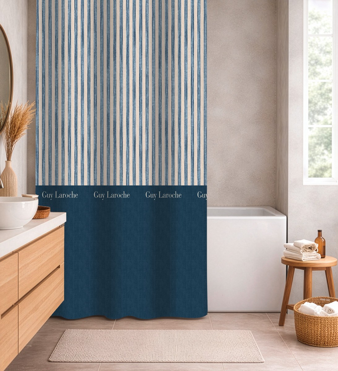 Κουρτίνα Μπάνιου Guy Laroche Avene Denim 240x185