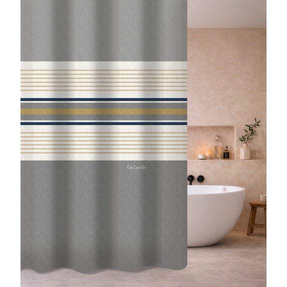 Κουρτίνα Μπάνιου Guy Laroche Pinstripe Grey 240x185