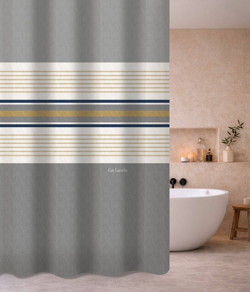 Κουρτίνα Μπάνιου Guy Laroche Pinstripe Grey 240x185