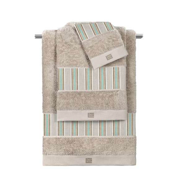 Σετ Πετσέτες 3 Τεμαχίων Guy Laroche Pinstripe-Natural...
