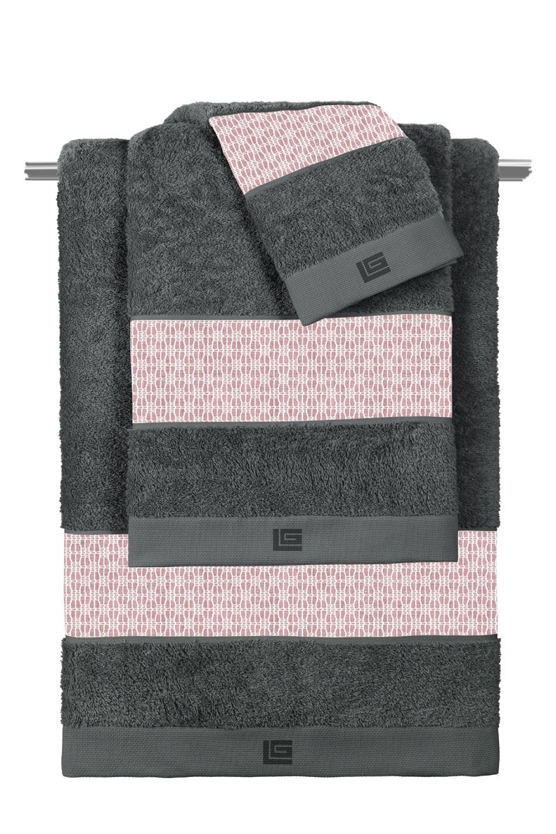 Σετ Πετσέτες 3 Τεμαχίων Guy Laroche Sandy Old Pink-Anthracite 30x50,50x90,70x140