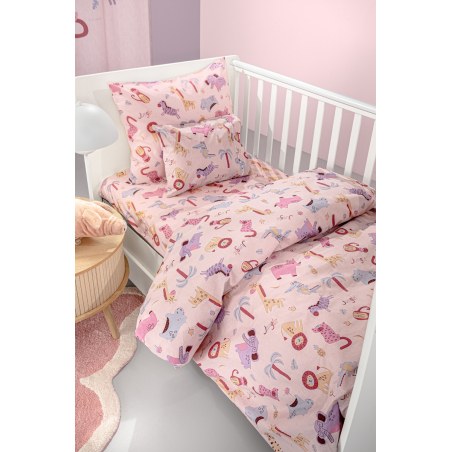 Σετ Σεντόνια Κούνιας Guy Laroche Bebe Jungle Pink 115x170