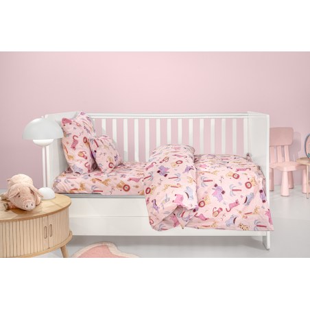 Σετ Σεντόνια Κούνιας Guy Laroche Bebe Jungle Pink 115x170