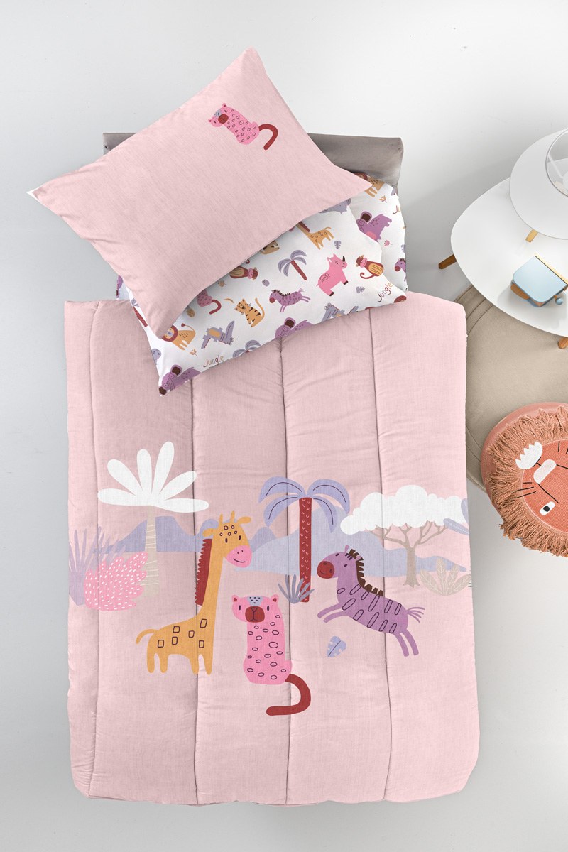 Παιδικό Κουβερλί Μονό Guy Laroche Jungle Pink 160x230