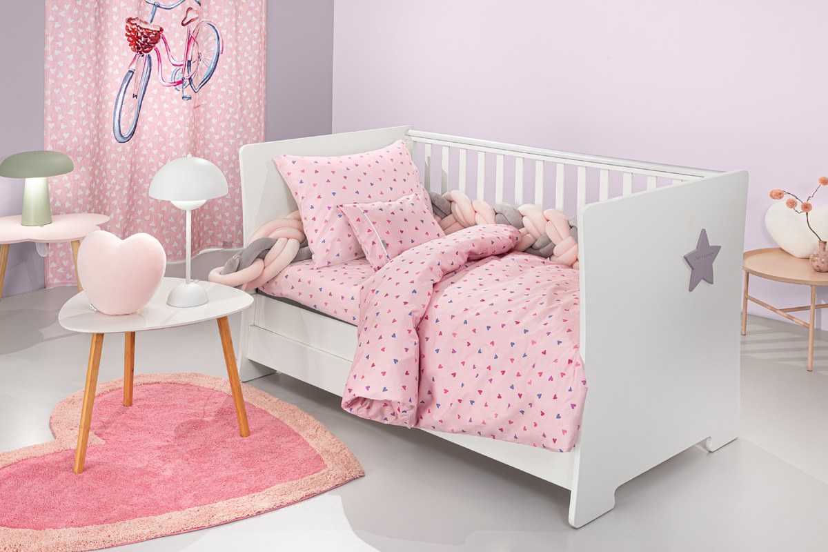 Σετ Σεντόνια Κούνιας Guy Laroche Bebe Amore Pink 115x170