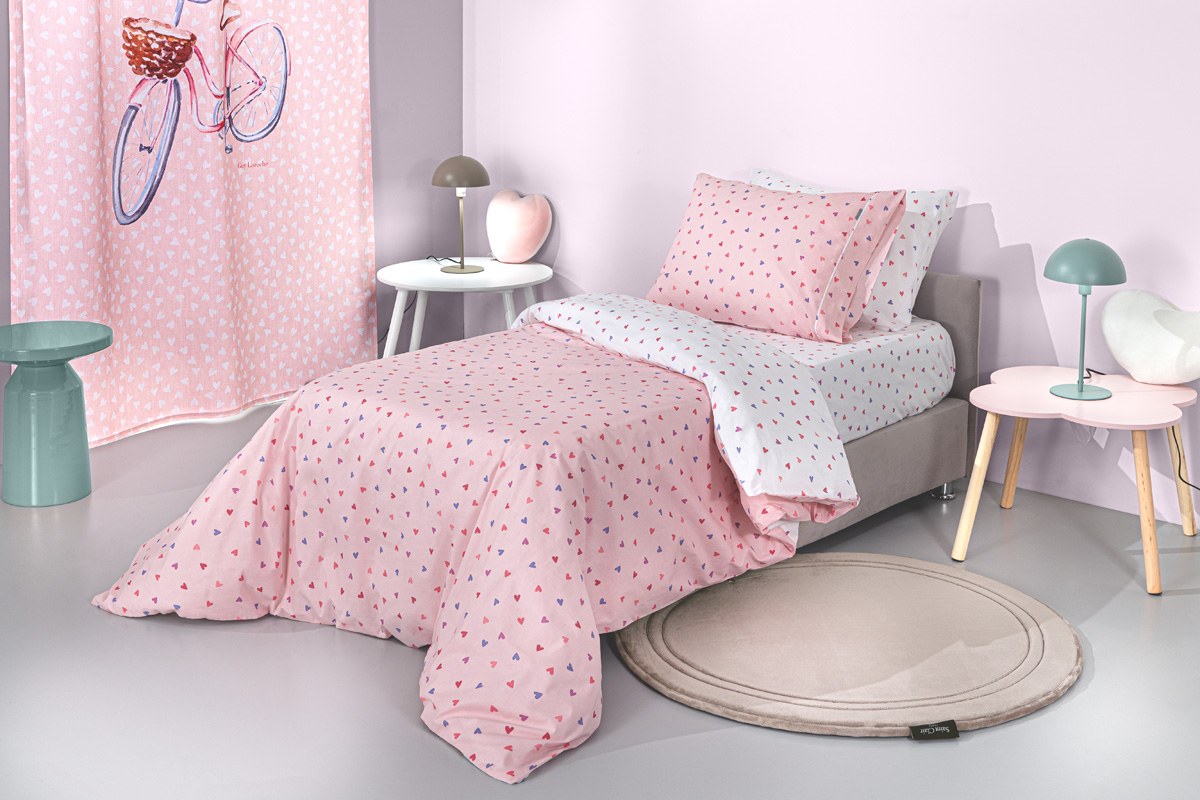 Σετ Παιδικά Σεντόνια Μονά 3 Τεμαχίων Guy Laroche Amore Pink 165x250