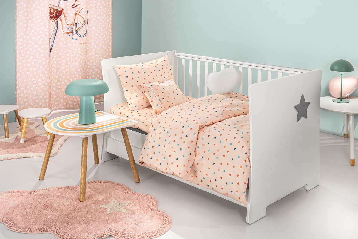 Σετ Σεντόνια Κούνιας Guy Laroche Bebe Amore Salmon 115x170