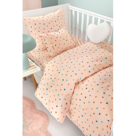 Σετ Σεντόνια Κούνιας Guy Laroche Bebe Amore Salmon 115x170