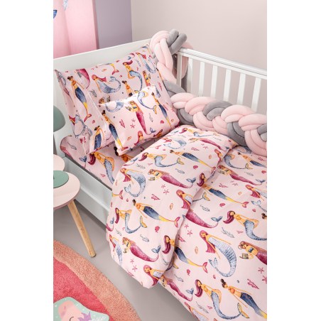 Σετ Σεντόνια Κούνιας Guy Laroche Bebe Merida Pink 115x170