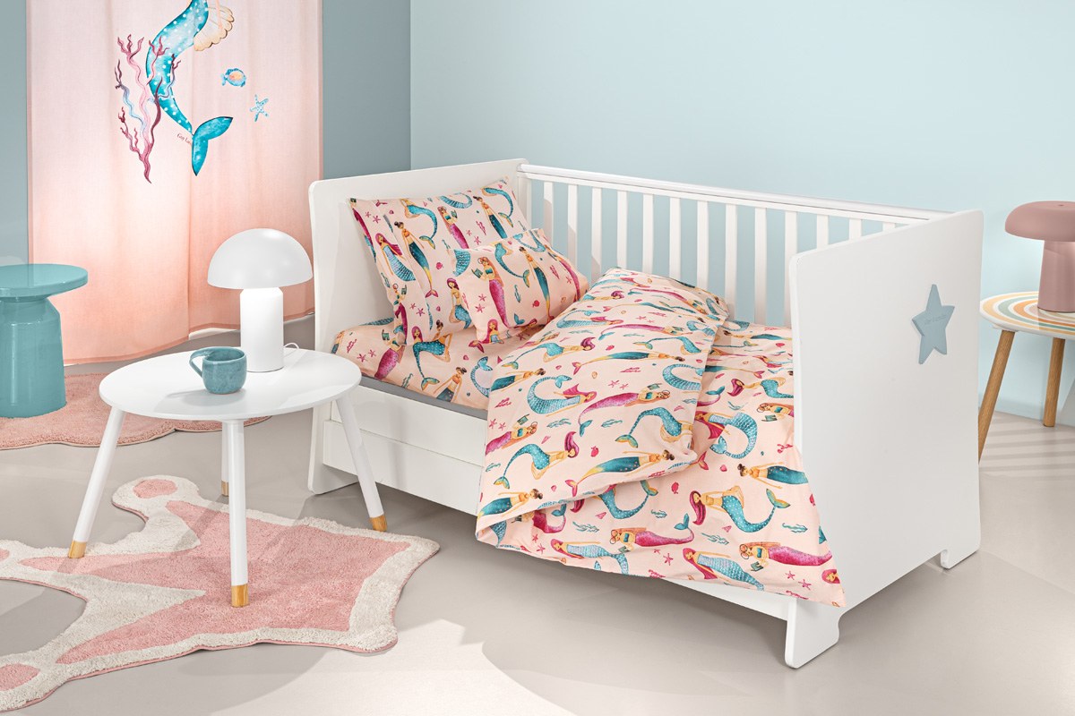 Σετ Σεντόνια Κούνιας Guy Laroche Bebe Merida Salmon 115x170