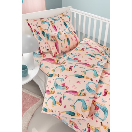 Σετ Σεντόνια Κούνιας Guy Laroche Bebe Merida Salmon 115x170