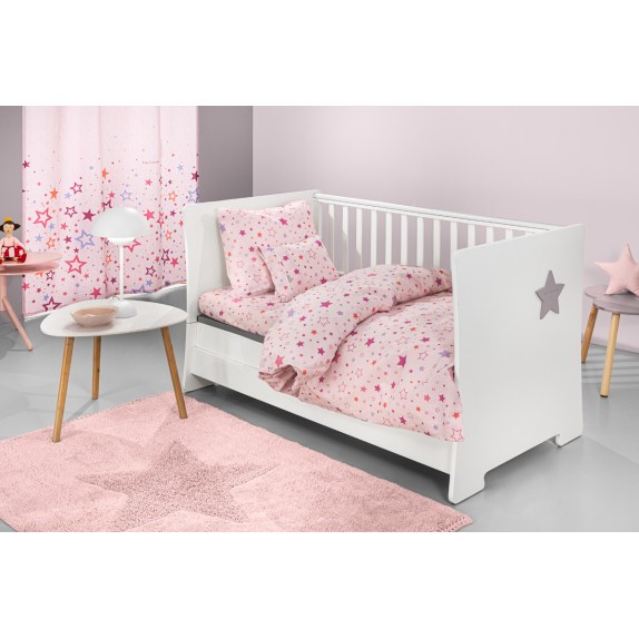 Σετ Σεντόνια Κούνιας Guy Laroche Bebe Starland Pink 115x170