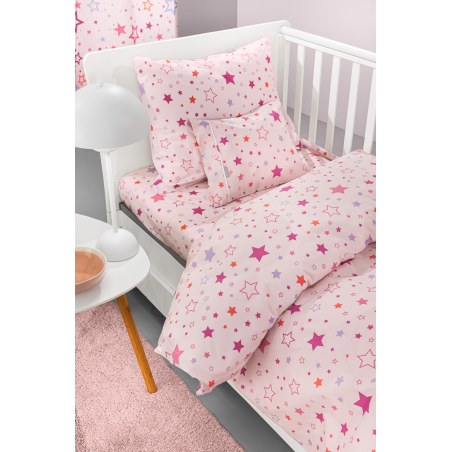 Σετ Σεντόνια Κούνιας Guy Laroche Bebe Starland Pink 115x170