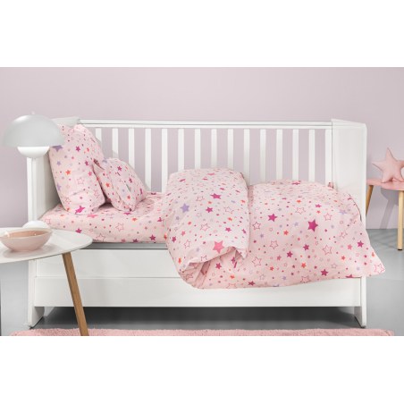 Σετ Σεντόνια Κούνιας Guy Laroche Bebe Starland Pink 115x170