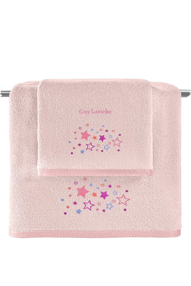 Σετ Βρεφικές Πετσέτες 2 Τεμαχίων Guy Laroche Bebe Starland Pink 50x70,70x130