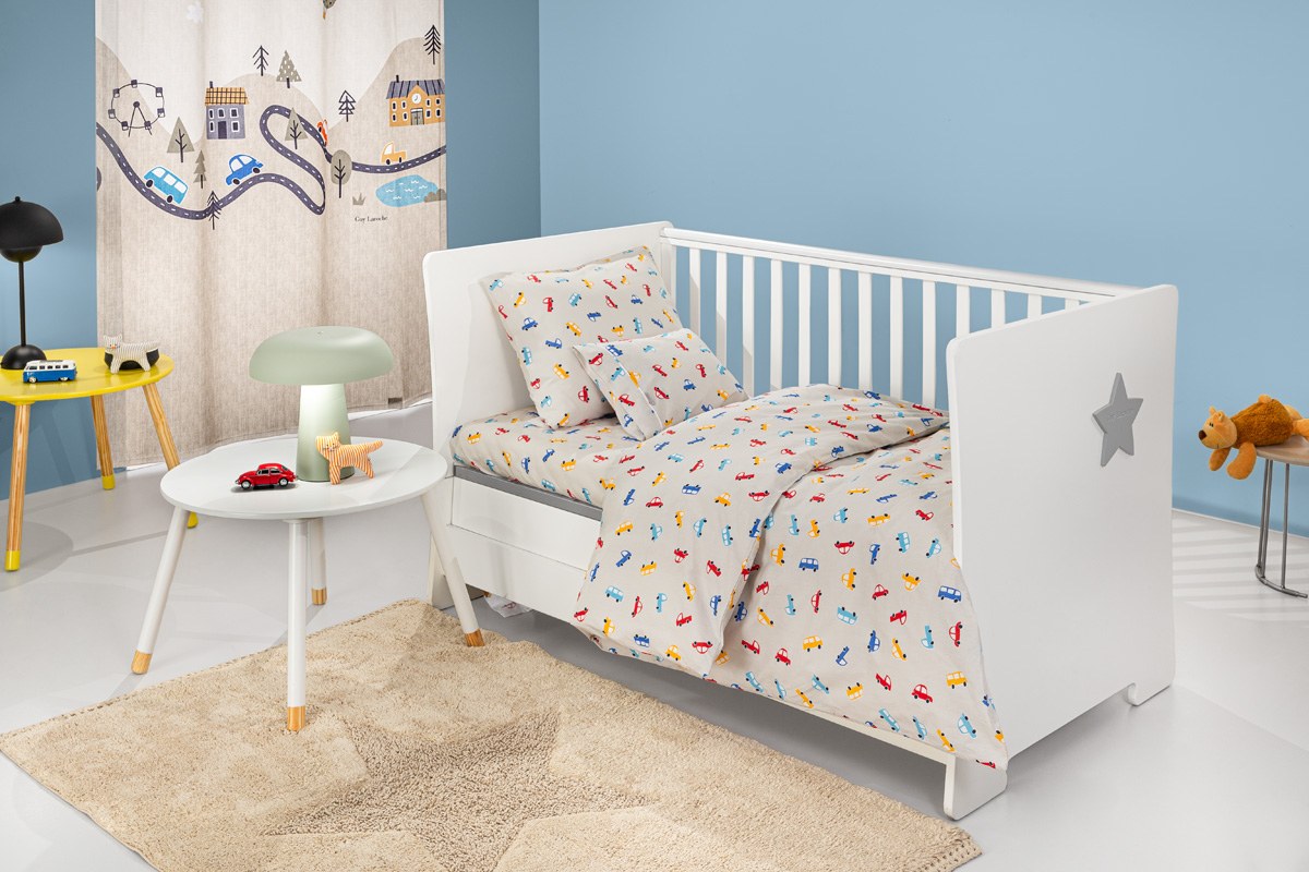 Σετ Σεντόνια Κούνιας Guy Laroche Bebe Roadtrip Natural 115x170