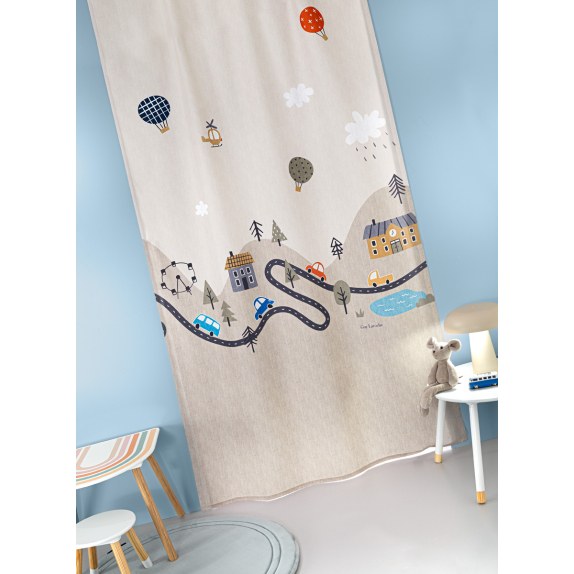 Παιδική Κουρτίνα Guy Laroche Bebe Roadtrip Natural 145x270