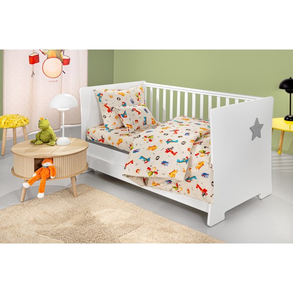 Σετ Σεντόνια Κούνιας Guy Laroche Bebe Band Natural 115x170