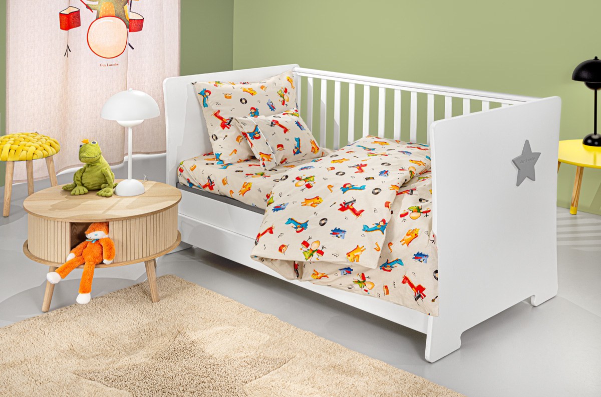 Σετ Σεντόνια Κούνιας Guy Laroche Bebe Band Natural 115x170