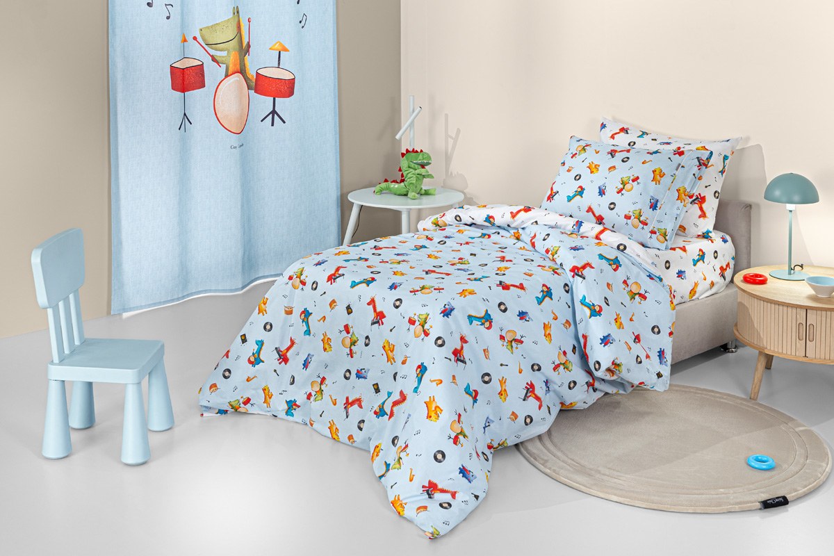 Σετ Παιδικά Σεντόνια Μονά 3 Τεμαχίων Guy Laroche Band Sky 165x250