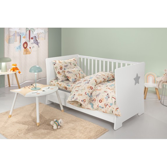 Σετ Σεντόνια Κούνιας Guy Laroche Bebe Jungle Natural 115x170