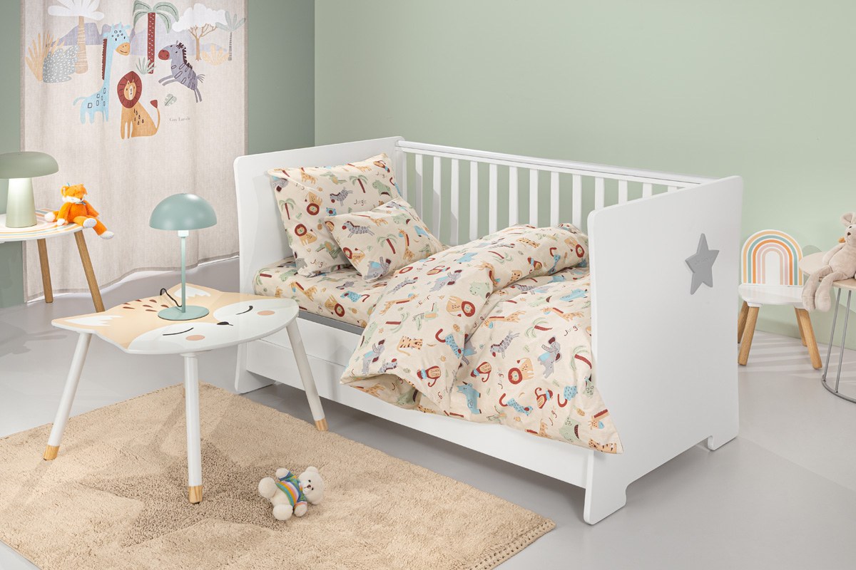 Σετ Σεντόνια Κούνιας Guy Laroche Bebe Jungle Natural 115x170