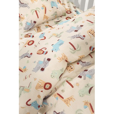 Σετ Σεντόνια Κούνιας Guy Laroche Bebe Jungle Natural 115x170