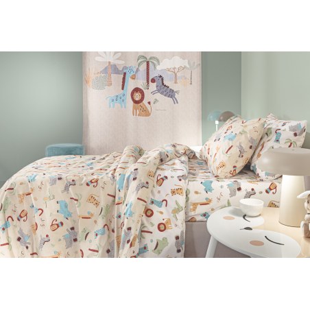 Σετ Παιδικά Σεντόνια Μονά 3 Τεμαχίων Guy Laroche Jungle Natural 165x250