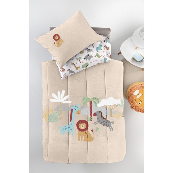 Παιδικό Κουβερλί Μονό Guy Laroche Jungle Natural 160x230