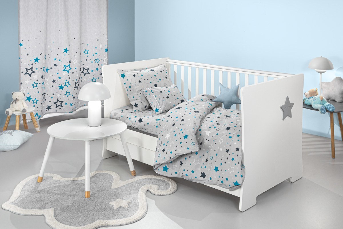 Σετ Σεντόνια Κούνιας Guy Laroche Bebe Starland Silver 115x170