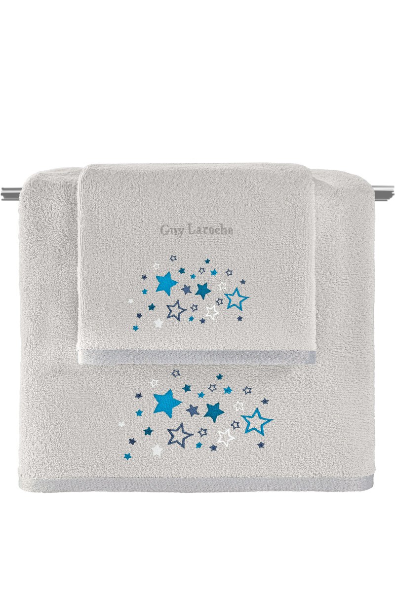 Σετ Βρεφικές Πετσέτες 2 Τεμαχίων Guy Laroche Bebe Starland Silver 50x70,70x130