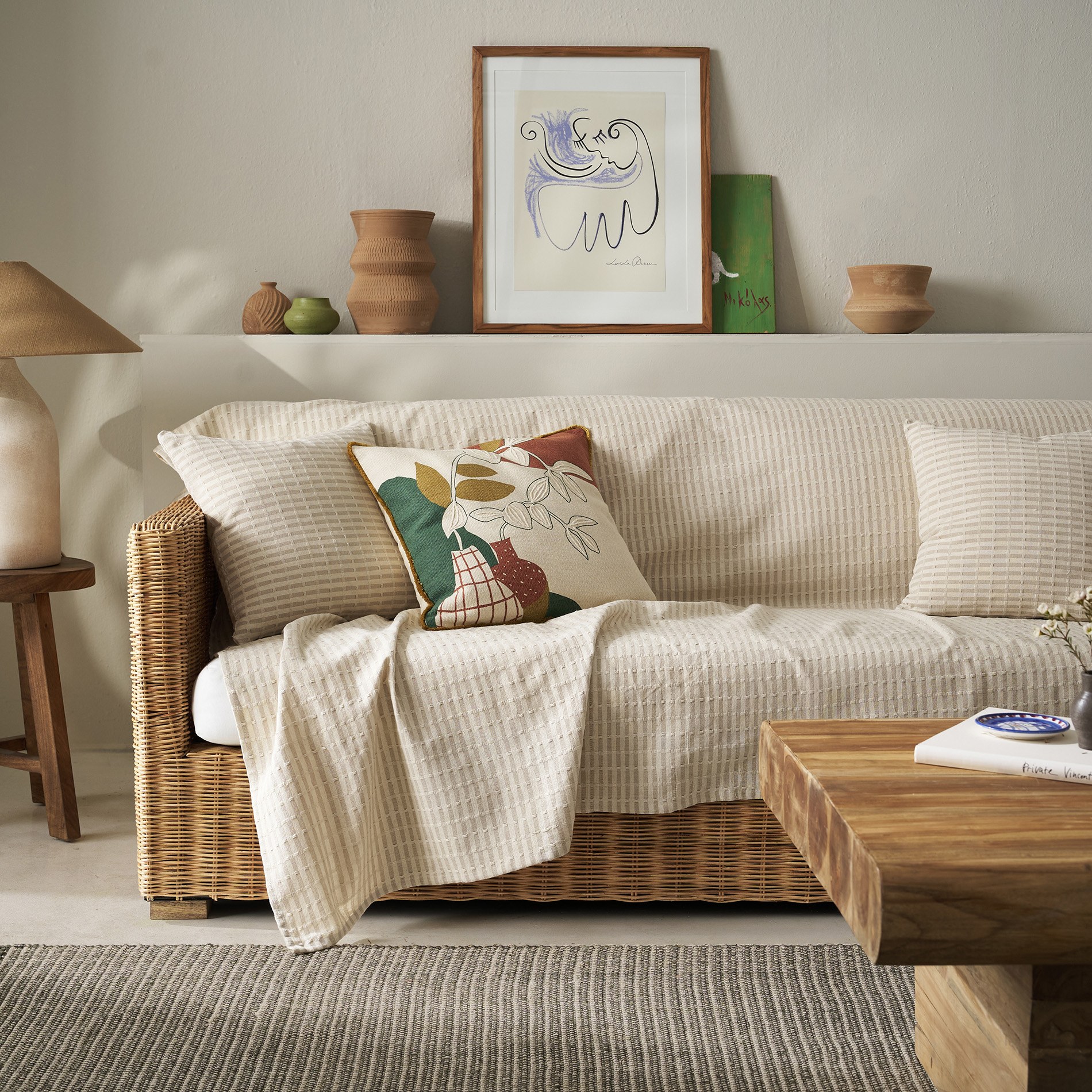 Ριχτάρια Anesis Home - ΣΗΜΑΝΤΙΚΟ: Σε περίπτωση διαφοράς τιμής από το κατάστημα ισχύει παντα και μόνο η τιμή του καταστήματος Ριχτάρι Πολυθρόνας Gofis Home Elysia Hemp Beige 20-07-5