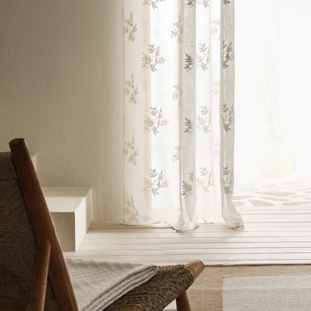 Κουρτίνα με Τρουκς Gofis Home Leaf Offwhite...